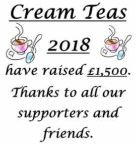 Cream Teas Amount Raised