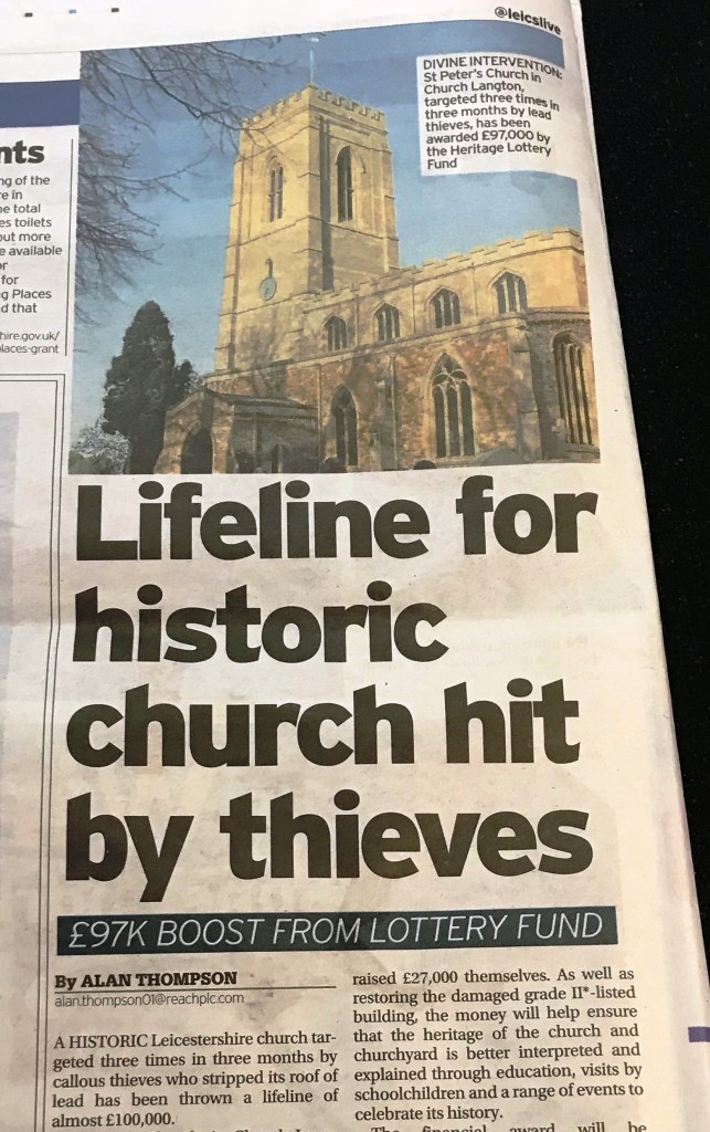 Press Release - Theft of lead St Peter's Church