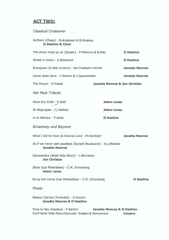 Spring Concert 2018 - Programme, Act 1