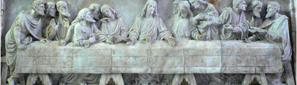 St Peter's Church, Reredos: Last Supper, J Reid, after Leonardo Da Vinci