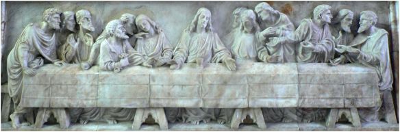 St Peter's Church, Reredos: Last Supper, J Reid, after Leonardo Da Vinci