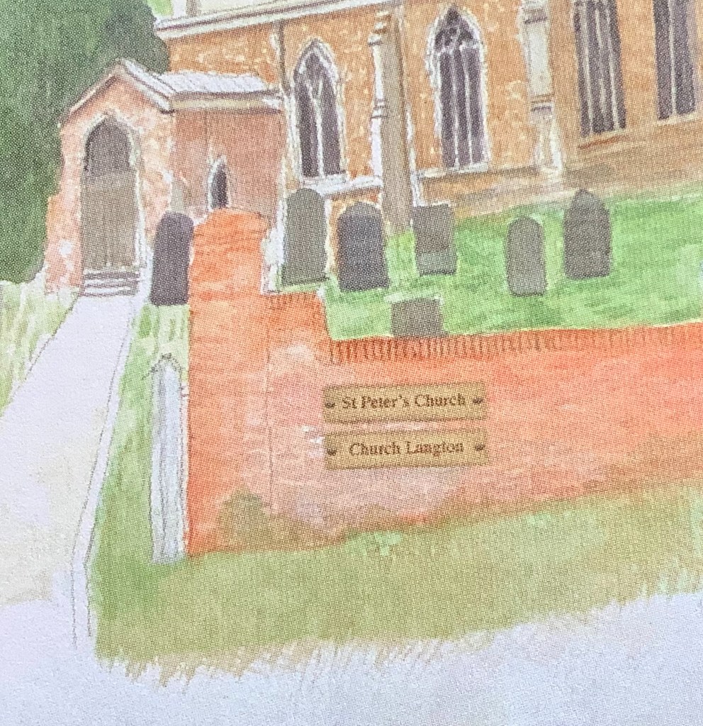 St Peter’s Church bookmarks, Detail on the wall