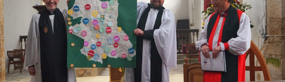Launde Minster Community Launch - Photo with map of communities forming the new community