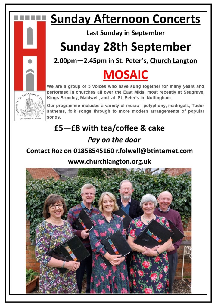 Poster for Mosaic singing group