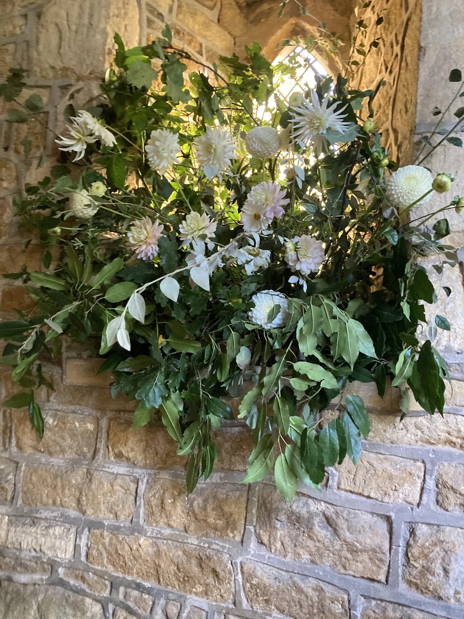 Harvest wedding flowers in St Peter's Church for Harvest wedding. Photos copyright Maxine Dodd